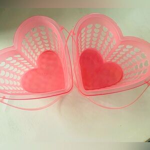 Set of two heart shaped baskets